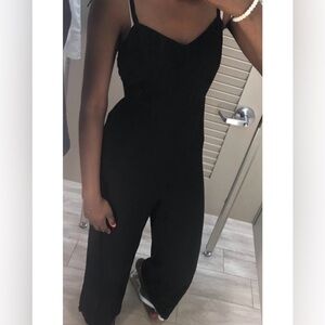Pink Rose Black Jumpsuit Sleek Fitted Design